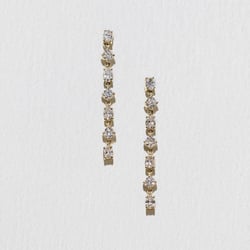 Mixed Diamond Drop Earrings in 14k Yellow Gold thumbnail