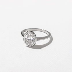 Bailey Oval Solitaire in 14k White Gold – view 2 thumbnail