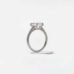 Iris Emerald-Cut Solitaire with Pavé in Platinum – view 5 thumbnail