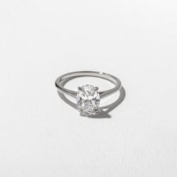 Iris Oval Solitaire in 14k White Gold thumbnail