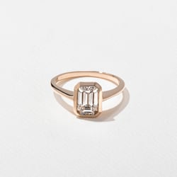 Bailey Emerald-Cut Solitaire in 14k Rose Gold thumbnail