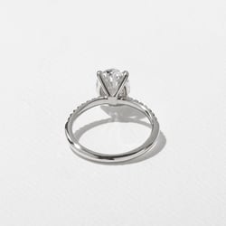 Grace Oval Solitaire with Pavé in 18k White Gold – view 4 thumbnail