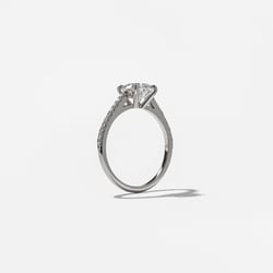 Grace Oval Solitaire with Pavé in 18k White Gold – view 5 thumbnail