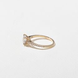 Iris Round Solitaire with Pavé in 14k Yellow Gold – view 3 thumbnail