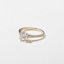 Iris Round Solitaire with Pavé in 14k Yellow Gold – view 2 thumbnail