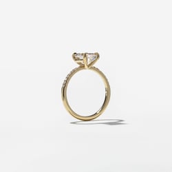 Grace Oval Solitaire with Pavé in 14k Yellow Gold – view 5 thumbnail
