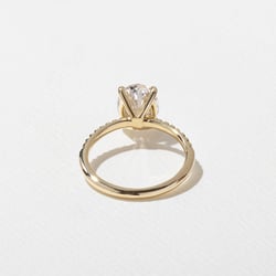Grace Oval Solitaire with Pavé in 14k Yellow Gold – view 4 thumbnail