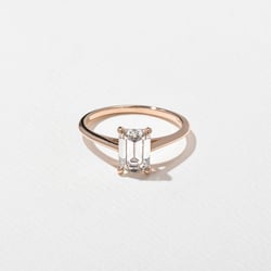 Iris Emerald-Cut Solitaire in 14k Rose Gold thumbnail
