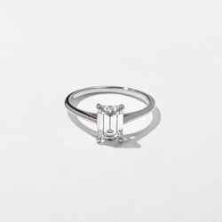 Iris Emerald-Cut Solitaire in Platinum thumbnail