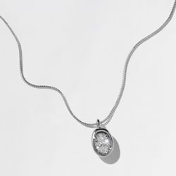 Delphi Oval Diamond Necklace in 14k White Gold thumbnail