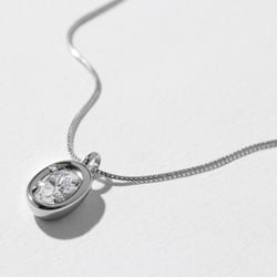 Delphi Oval Diamond Necklace in 14k White Gold – view 2 thumbnail