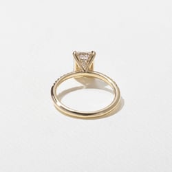 Grace Emerald-Cut Solitaire with Pave in 14k Yellow Gold – view 4 thumbnail