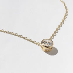 Monaco 1.00ct Bezel-Set Round Diamond Necklace in 14k Yellow Gold – view 2 thumbnail