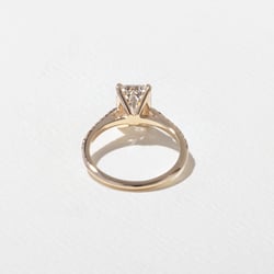 Iris Emerald-Cut Solitaire with Pavé in 14k Yellow Gold – view 4 thumbnail