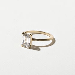 Grace Emerald-Cut Solitaire in 14k Yellow Gold – view 2 thumbnail