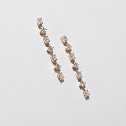 Mixed Diamond Drop Earrings in 14k Rose Gold – view 2 thumbnail