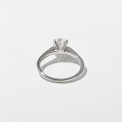 Iris Oval Solitaire with Pavé in 18k White Gold – view 4 thumbnail
