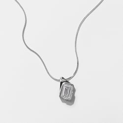 Rhodes Emerald-Cut Diamond Necklace in 14k White Gold thumbnail