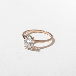 Iris Oval Solitaire in 14k Rose Gold – view 2 thumbnail
