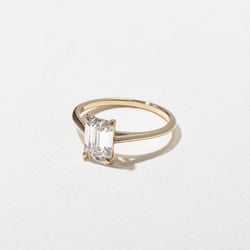 Iris Emerald-Cut Solitaire in 14k Yellow Gold – view 2 thumbnail