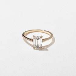Iris Emerald-Cut Solitaire in 14k Yellow Gold thumbnail