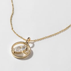 Cairo Marquise Diamond Necklace in 14k Yellow Gold – view 2 thumbnail