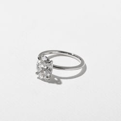 Grace Oval Solitaire in 18k White Gold – view 2 thumbnail