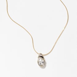 Rhodes Pear Diamond Necklace in 14k Yellow Gold thumbnail