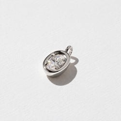 Delphi Oval Diamond Pendant in 14k White Gold – view 2 thumbnail