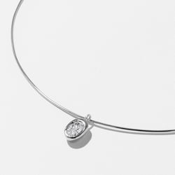 Delphi Oval Diamond Pendant in 14k White Gold – view 3 thumbnail