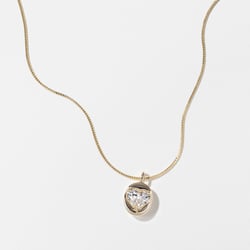 Delphi Heart Diamond Necklace in 14k Yellow Gold thumbnail