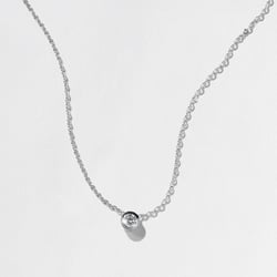 Monaco 0.33ct Bezel-Set Round Diamond Necklace in 14k White Gold thumbnail