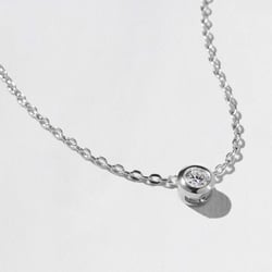 Monaco 0.33ct Bezel-Set Round Diamond Necklace in 14k White Gold – view 2 thumbnail