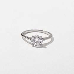 Iris Round Solitaire in 14k White Gold thumbnail