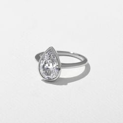 Bailey Pear Solitaire in Platinum – view 2 thumbnail