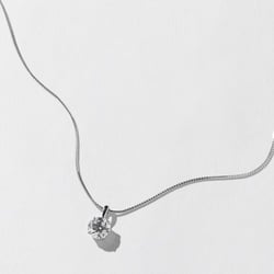 Capri Round Diamond Necklace in 14k White Gold thumbnail