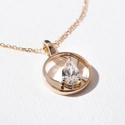 Cairo Pear Diamond Necklace in 14k Rose Gold – view 2 thumbnail