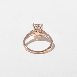 Iris Emerald-Cut Solitaire with Pavé in 14k Rose Gold – view 4 thumbnail