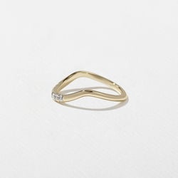 Coral with Pavé in 14k Yellow Gold – view 3 thumbnail