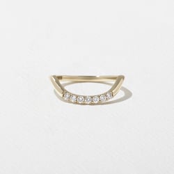 Coral with Pavé in 14k Yellow Gold thumbnail