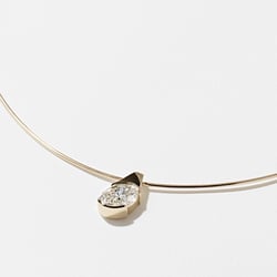 Rhodes Oval Diamond Collar in 14k Yellow Gold – view 2 thumbnail