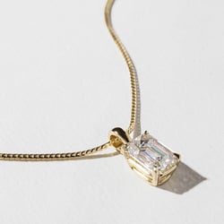 Capri Emerald-Cut Diamond Necklace in 14k Yellow Gold – view 2 thumbnail