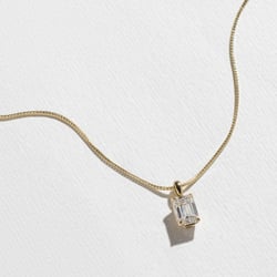 Capri Emerald-Cut Diamond Necklace in 14k Yellow Gold thumbnail