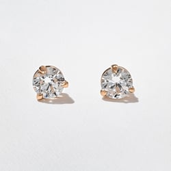 1.50ct Classic Round Diamond Studs in 14k Rose Gold thumbnail