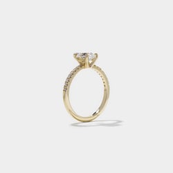 Grace Pear Solitaire with Pavé in 14k Yellow Gold – view 5 thumbnail