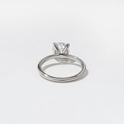 Grace Round Solitaire with Pavé in 18k White Gold – view 4 thumbnail