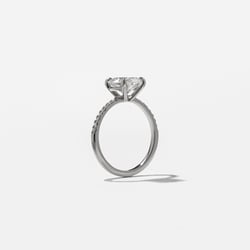 Grace Round Solitaire with Pavé in 18k White Gold – view 5 thumbnail