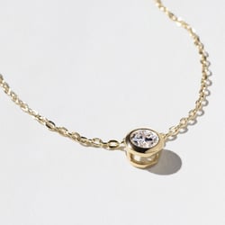 Monaco 0.75ct Bezel-Set Round Diamond Necklace in 14k Yellow Gold – view 2 thumbnail