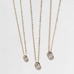 Monaco 0.75ct Bezel-Set Round Diamond Necklace in 14k Yellow Gold – view 4 thumbnail