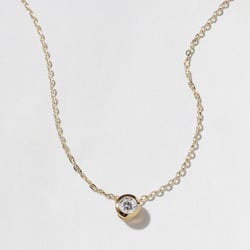 Monaco 0.75ct Bezel-Set Round Diamond Necklace in 14k Yellow Gold thumbnail